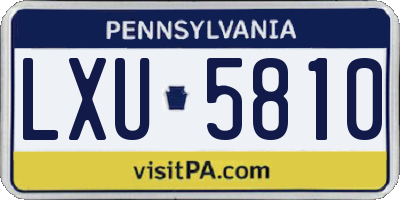 PA license plate LXU5810