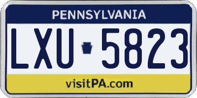 PA license plate LXU5823