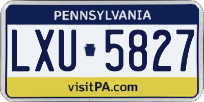 PA license plate LXU5827