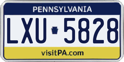 PA license plate LXU5828