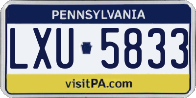 PA license plate LXU5833