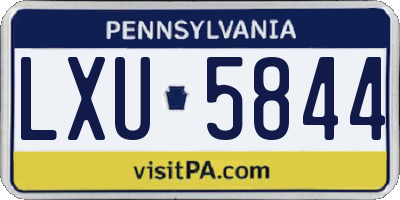 PA license plate LXU5844