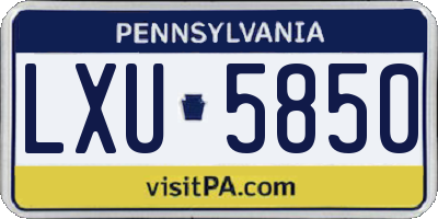 PA license plate LXU5850