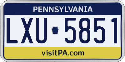 PA license plate LXU5851