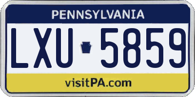 PA license plate LXU5859