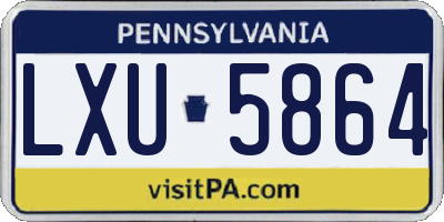 PA license plate LXU5864