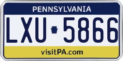 PA license plate LXU5866