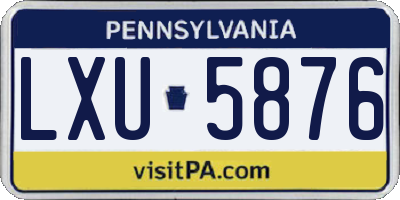 PA license plate LXU5876
