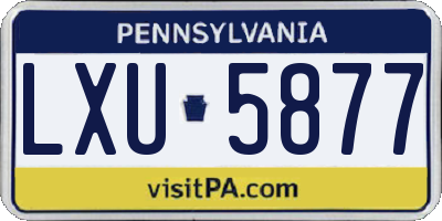 PA license plate LXU5877