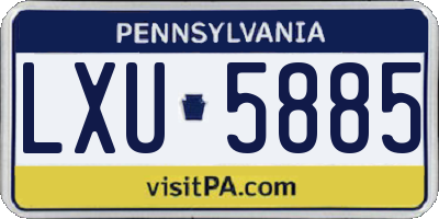 PA license plate LXU5885