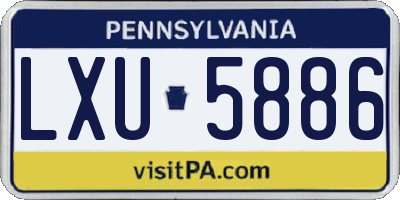PA license plate LXU5886