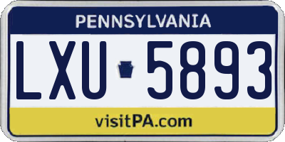 PA license plate LXU5893
