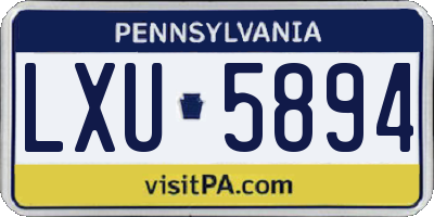 PA license plate LXU5894