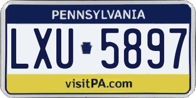 PA license plate LXU5897
