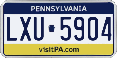 PA license plate LXU5904