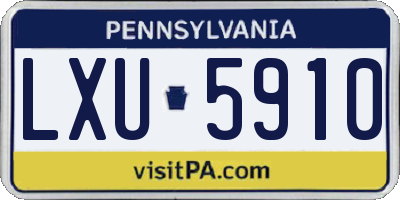 PA license plate LXU5910