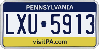 PA license plate LXU5913