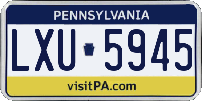 PA license plate LXU5945
