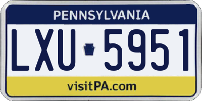 PA license plate LXU5951