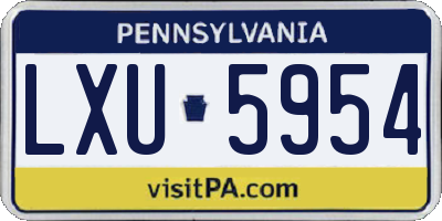 PA license plate LXU5954