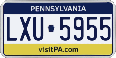 PA license plate LXU5955