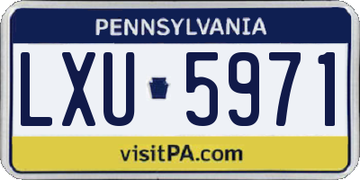 PA license plate LXU5971
