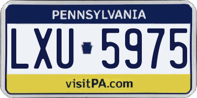 PA license plate LXU5975