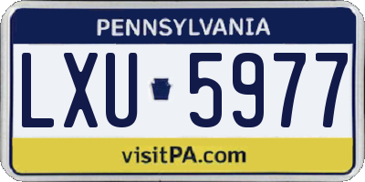 PA license plate LXU5977