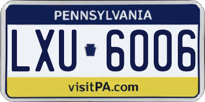 PA license plate LXU6006