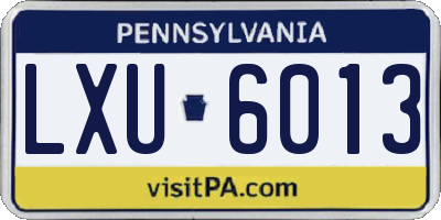 PA license plate LXU6013