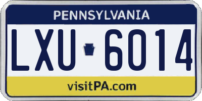 PA license plate LXU6014
