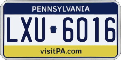 PA license plate LXU6016