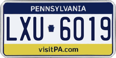 PA license plate LXU6019