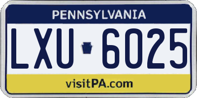 PA license plate LXU6025