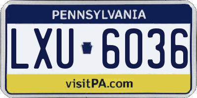 PA license plate LXU6036