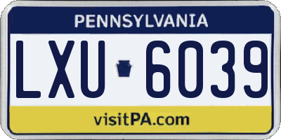 PA license plate LXU6039