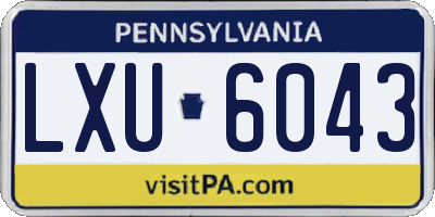PA license plate LXU6043