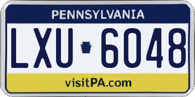 PA license plate LXU6048