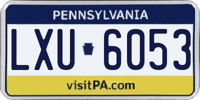 PA license plate LXU6053