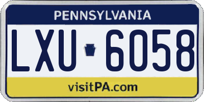 PA license plate LXU6058