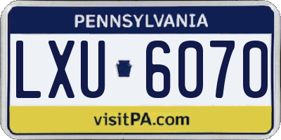 PA license plate LXU6070