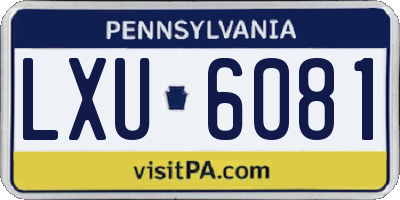 PA license plate LXU6081