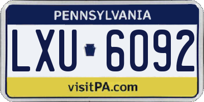 PA license plate LXU6092