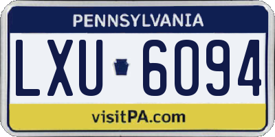 PA license plate LXU6094
