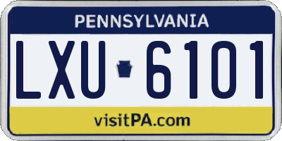 PA license plate LXU6101
