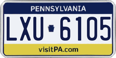 PA license plate LXU6105