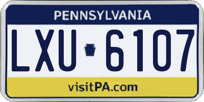 PA license plate LXU6107