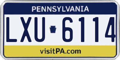 PA license plate LXU6114