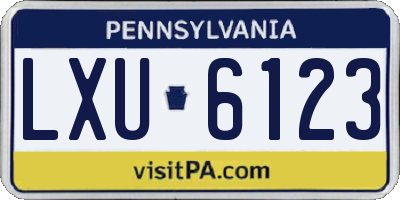 PA license plate LXU6123