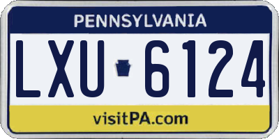 PA license plate LXU6124